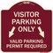 Signmission Parking Area Visitors Parking Only Valid Parking Permit Required with Both Side Down, BU-1818-23469 A-DES-BU-1818-23469 - alternate 1